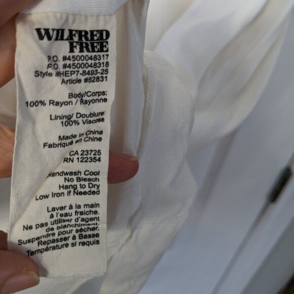 Aritzia Wilfred Free TEIGEN DRESS cream white size Small A4 - Picture 7 of 11